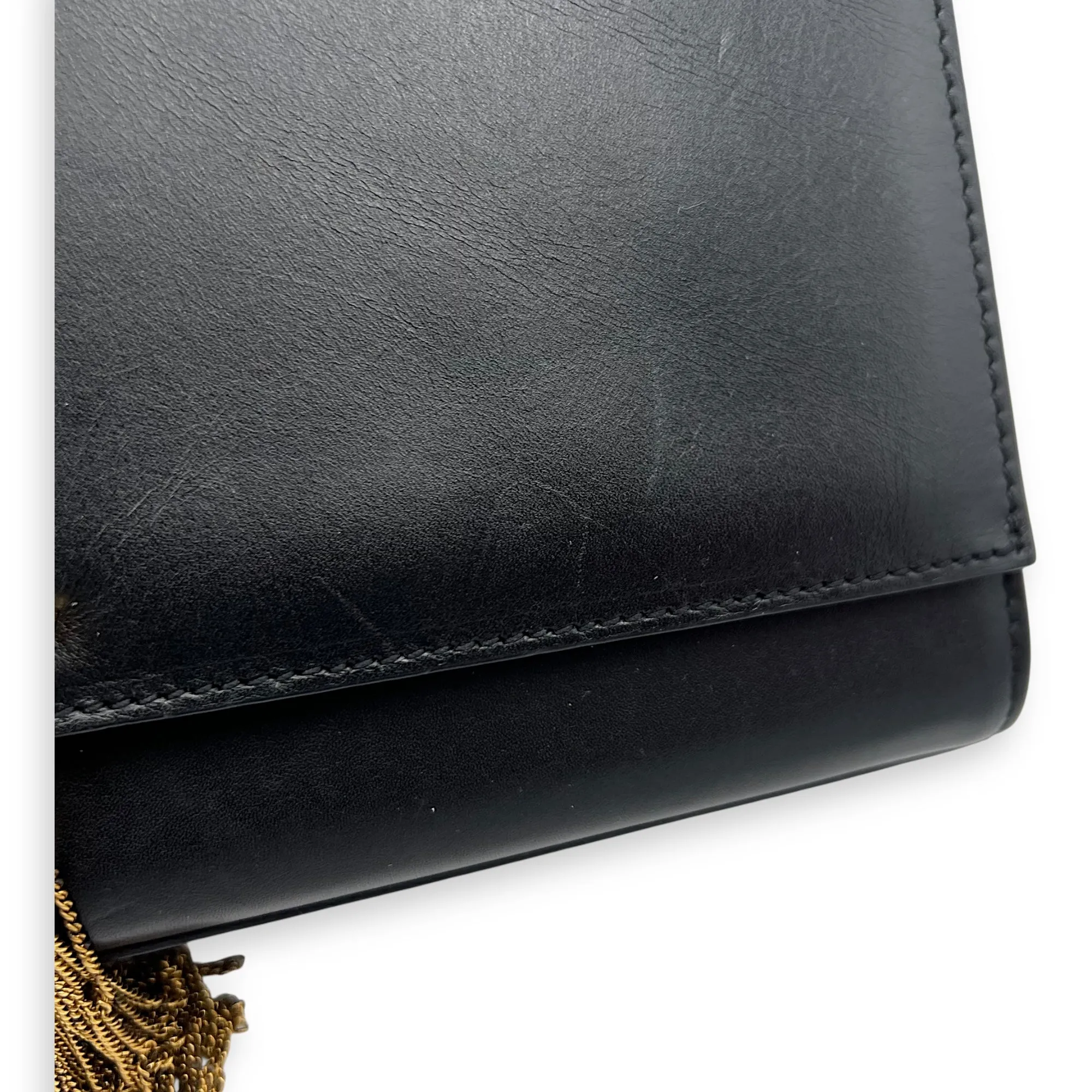 Kate Crossbody Bag Black in Calfskin, Gold hardware