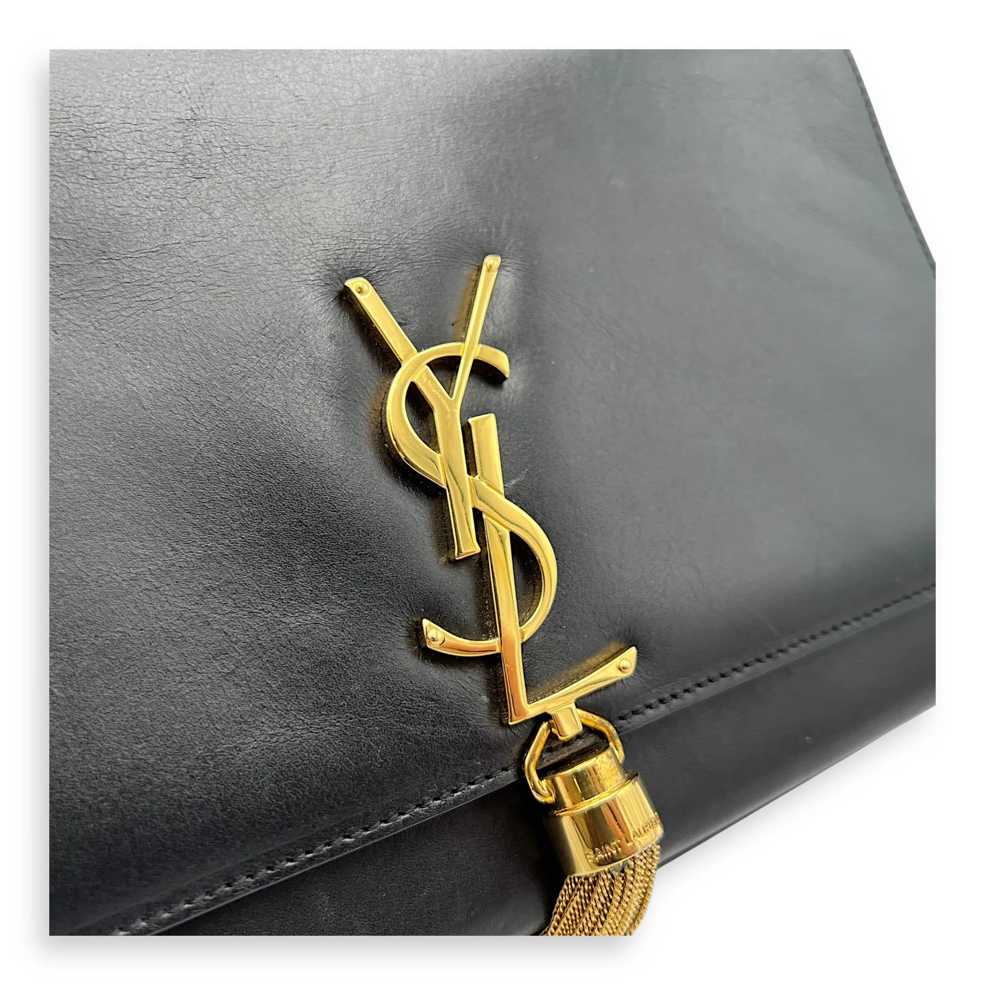Kate Crossbody Bag Black in Calfskin, Gold hardware
