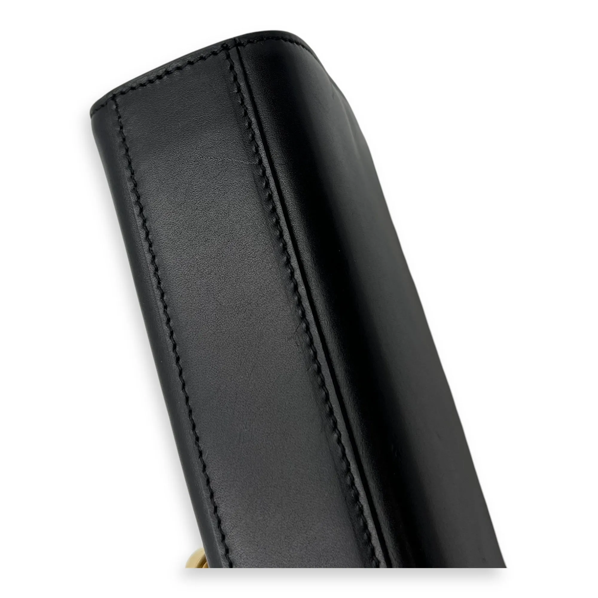 Kate Crossbody Bag Black in Calfskin, Gold hardware