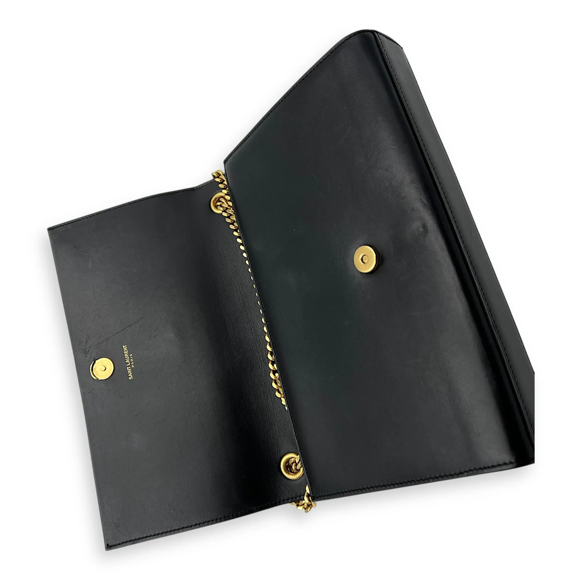 Kate Crossbody Bag Black in Calfskin, Gold hardware