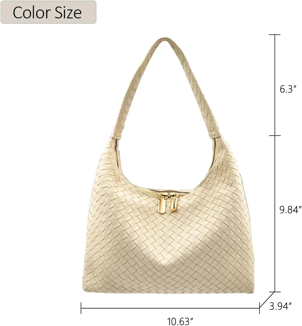 Leather Hobo Bags for Women Small Soft Shoulder Purse Slouchy Tote Handbags with Double Zipper Design 2025