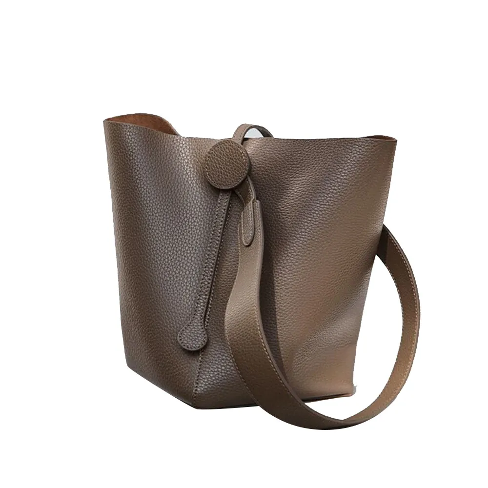 LEKUI Leather Bucket Bag