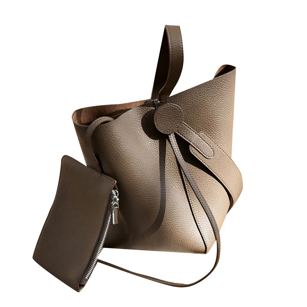 LEKUI Leather Bucket Bag