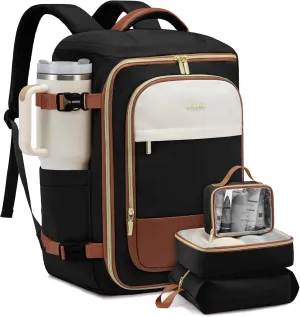 LOVEVOOK 50L Travel Backpack for Women, TSA Approved Carry On Backpack with 3 Packing Cubes, Personal Item Bag Fits 17" Laptop, Water-resistant Travel Carry On Bag for Women