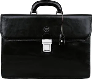 Maxwell Scott Men's Luxury Italian Leather Briefcase - Handmade, Classic Business Laptop Bag to fit 15-16 (The Paolo2)