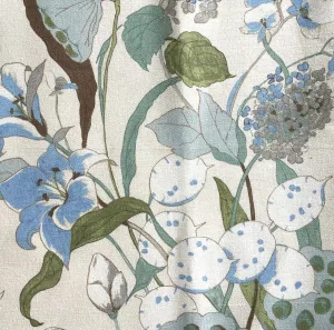 Meditative Lotus Garden Natural Linen & Cotton Canvas (Made in Spain)