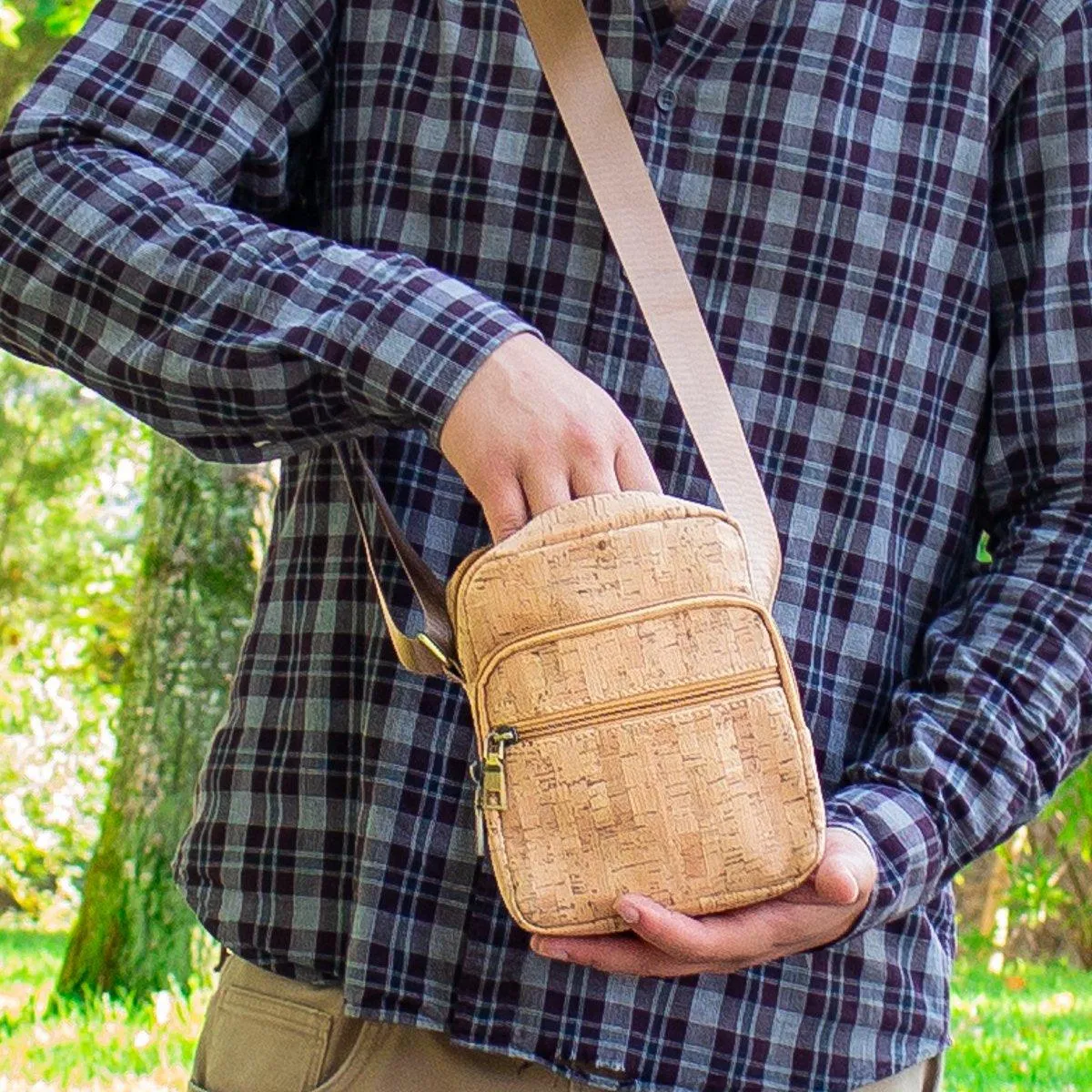 Men's Cork Leather Shoulder Bag 304
