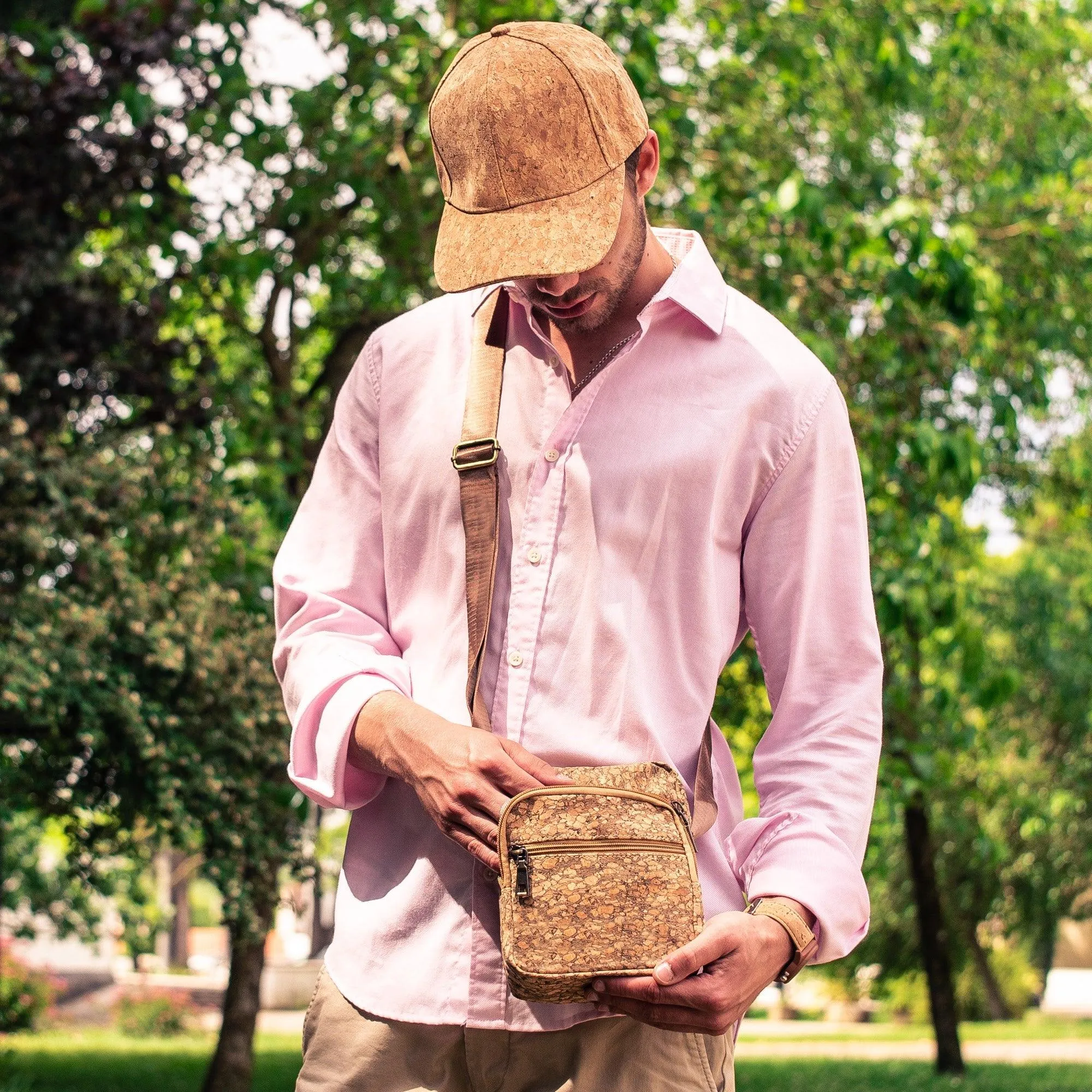 Men's Cork Leather Shoulder Bag 304