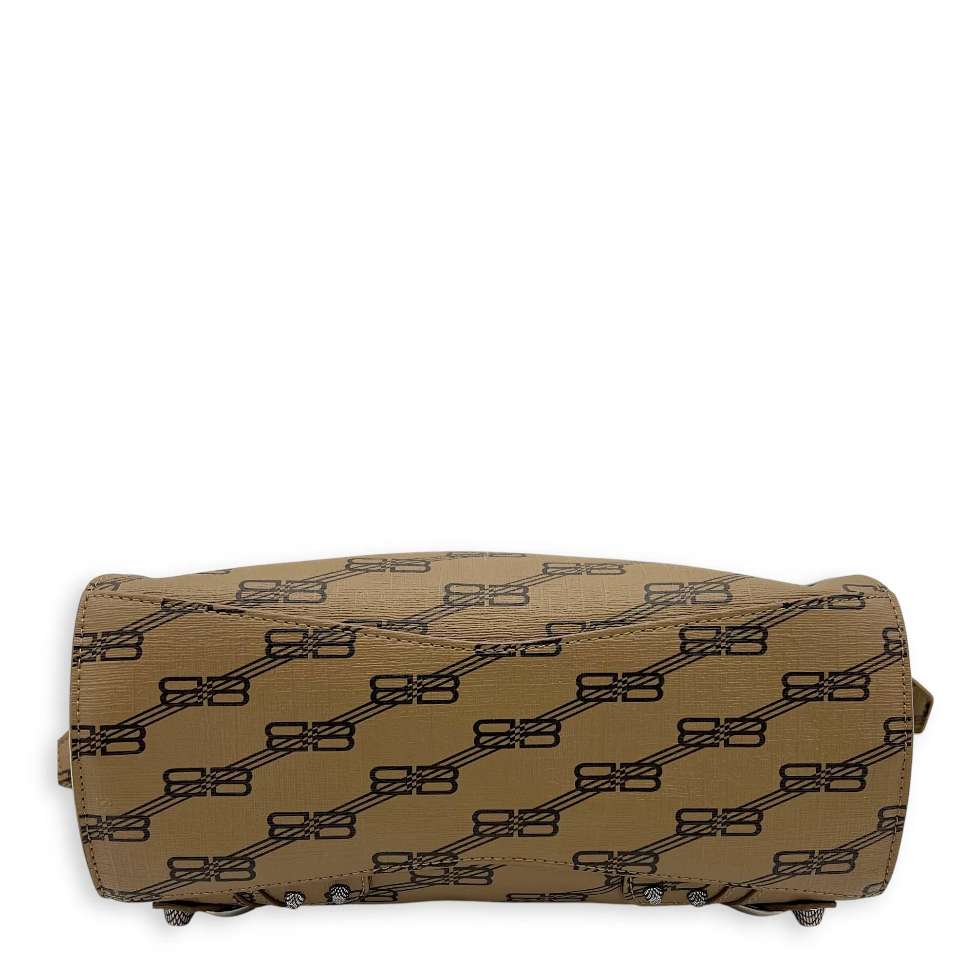 Neo Cagole BB Brown Crossbody Bag in Calfskin, Silver hardware