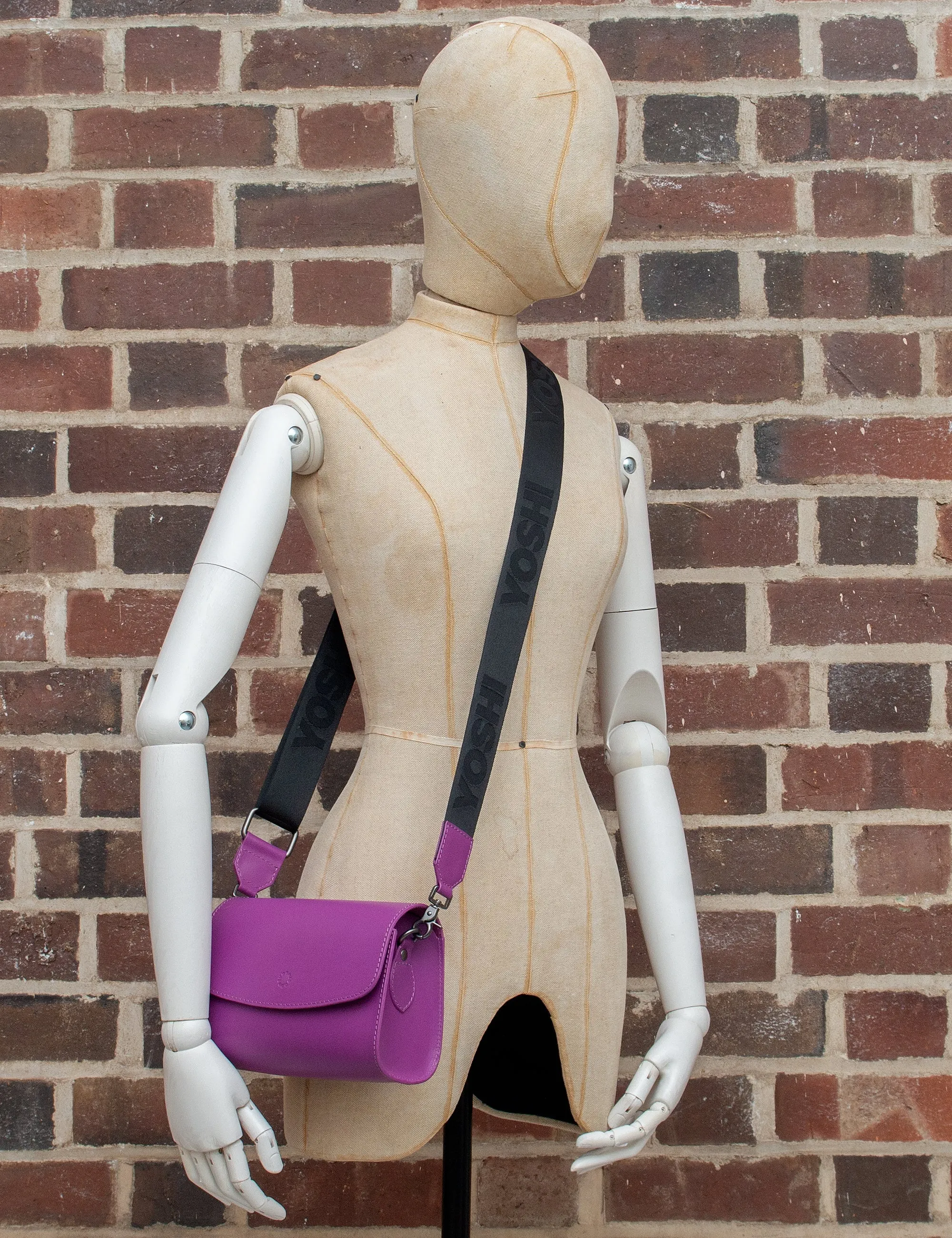 Newham Purple Leather Cross Body Satchel Bag