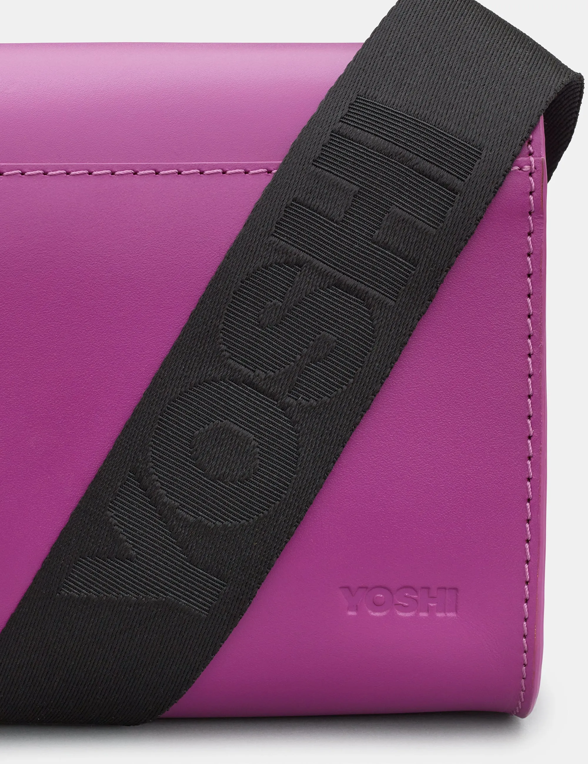 Newham Purple Leather Cross Body Satchel Bag