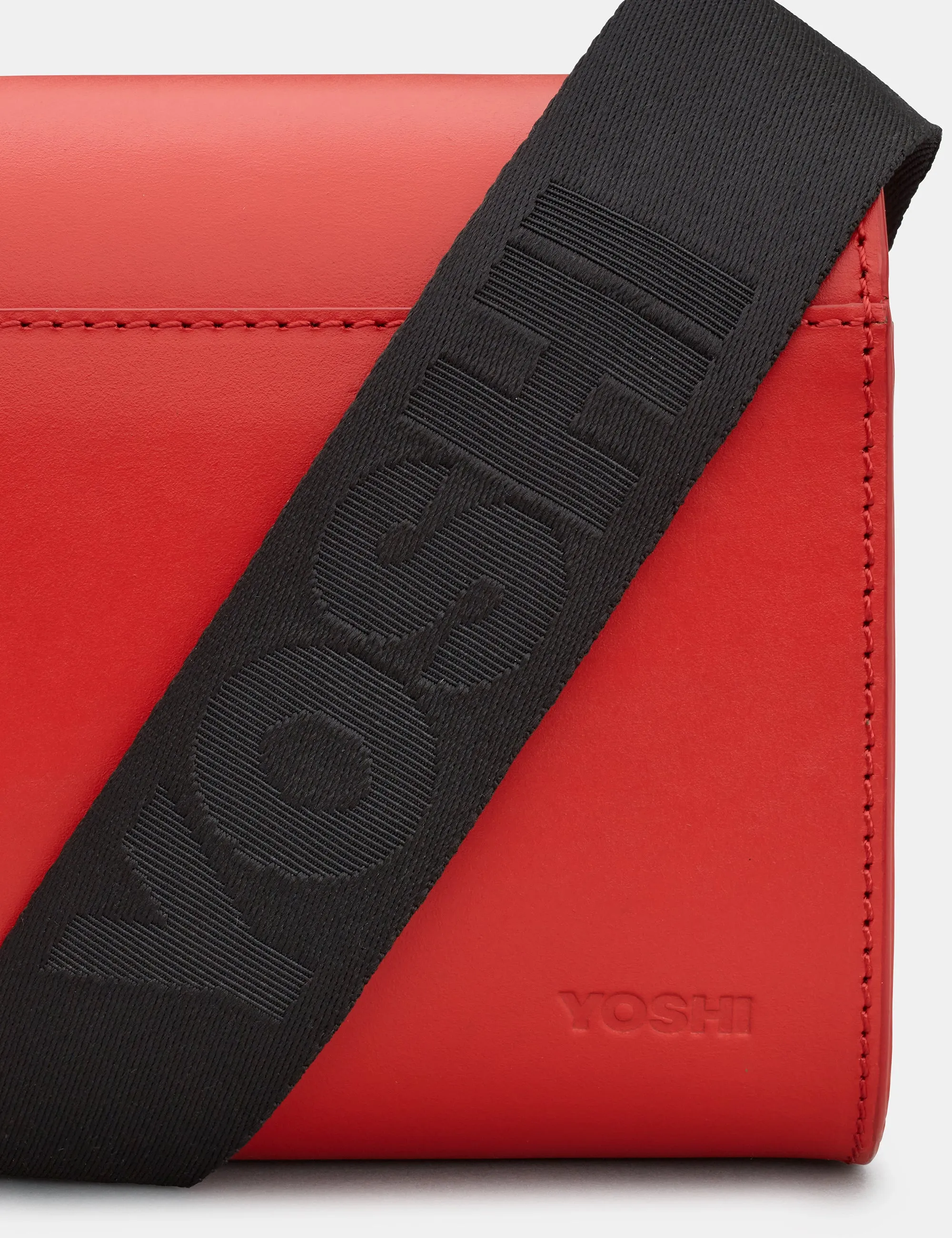 Newham Red Leather Cross Body Satchel Bag