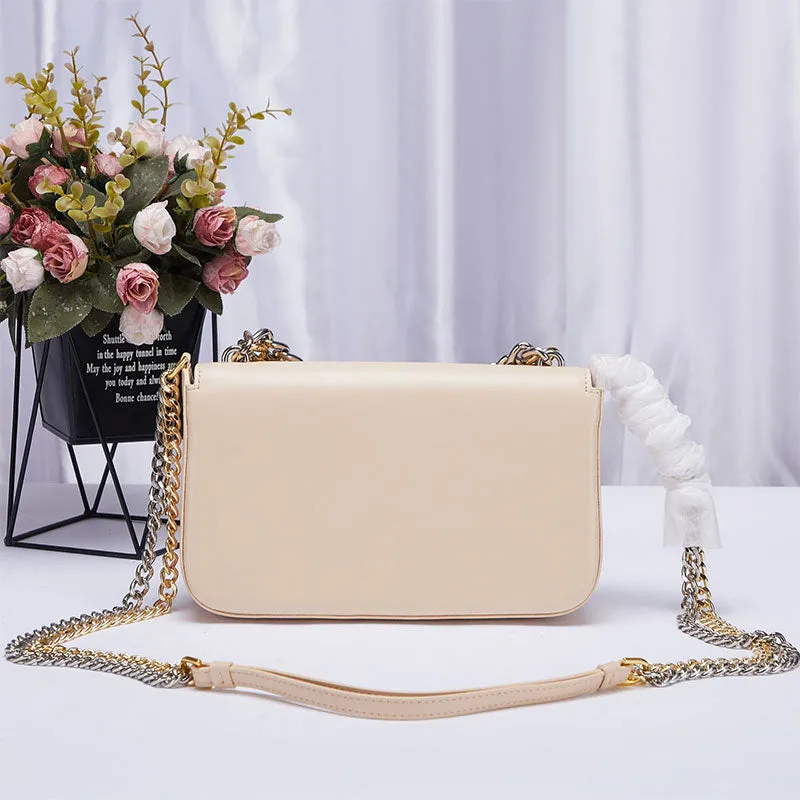 Premium Gold Plated Chain Leather Handbag