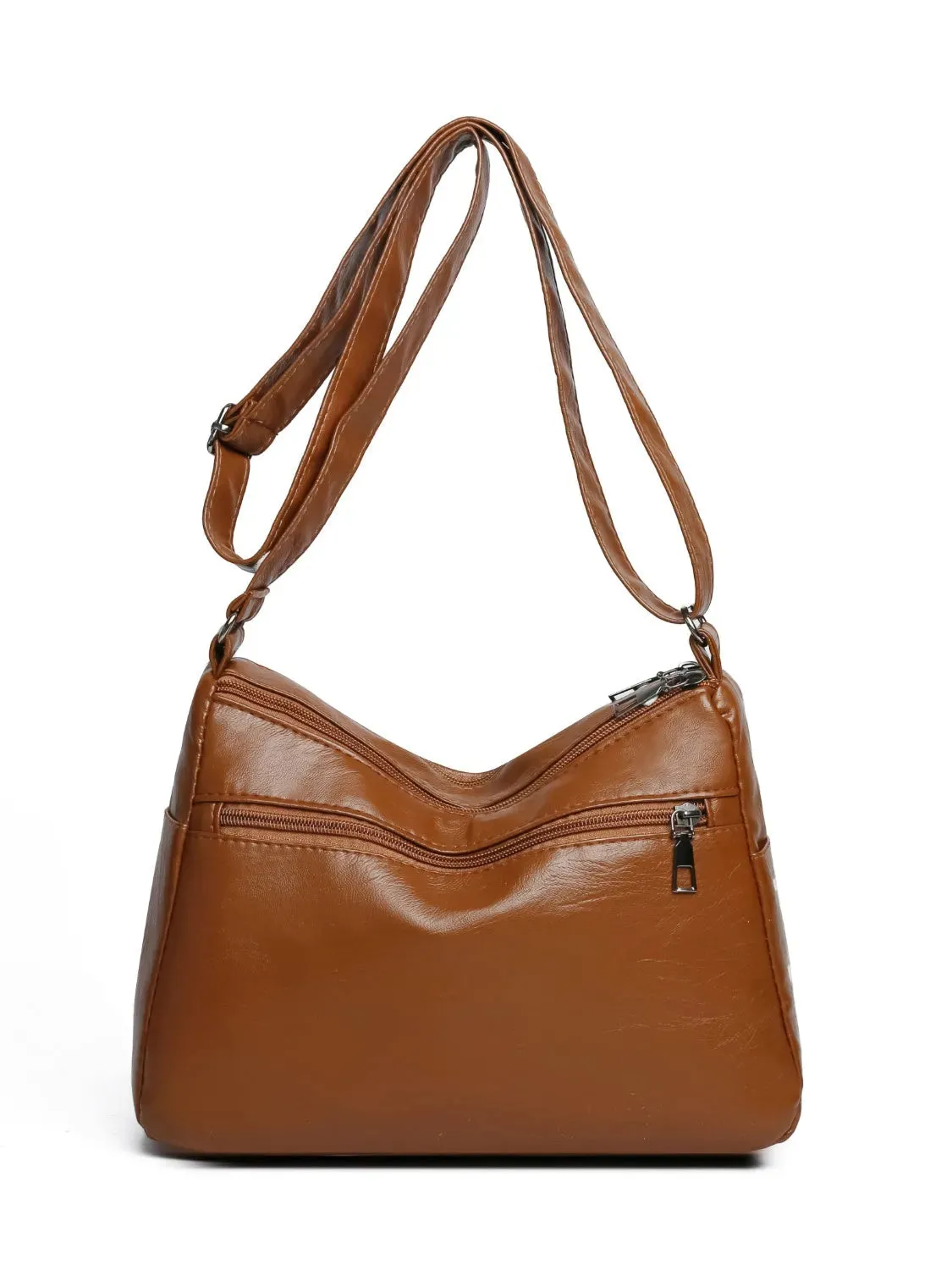PU Multi-Compartment Crossbody Bag