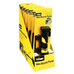 Rolson Mini Hand Air Pump with twin adaptors and frame clamp