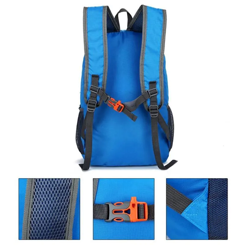 Sidiou Group Outdoor Folding Backpack Portable Zipper Travel Bags Waterproof Leisure Folding Bag