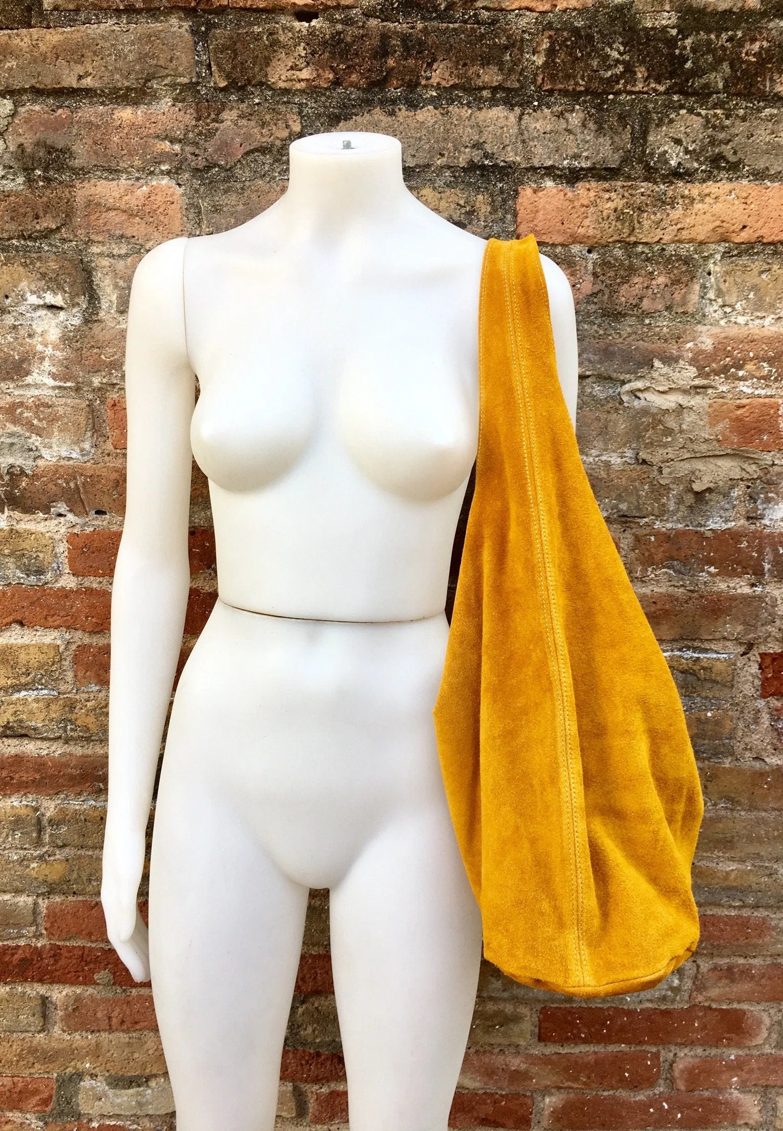 Slouch bag with ZIPPER. Tote leather bag in MUSTARD yellow. Soft natural suede, genuine leather bag.MUSTARD yellow suede bag.Hobo,laptop bag