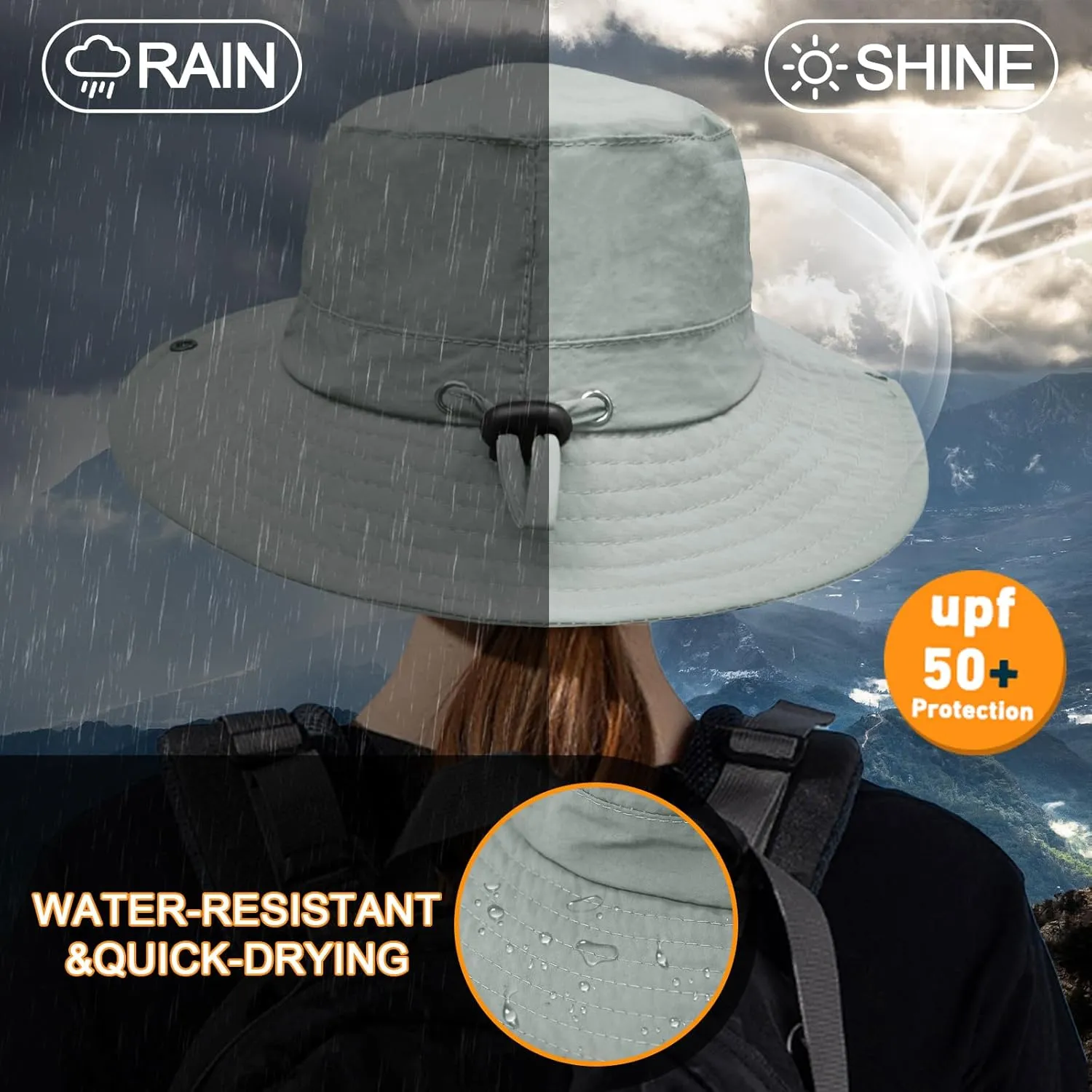 Sun Hats for Men Women Fishing Hat UPF 50  Quick Dry Foldable Bucket Hat Adjustable Safari Hat for Beach Hiking