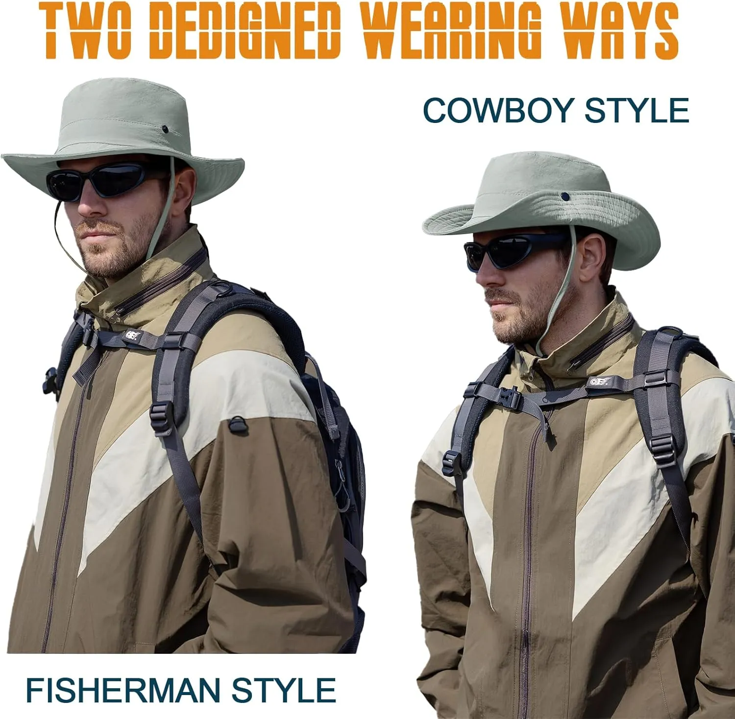 Sun Hats for Men Women Fishing Hat UPF 50  Quick Dry Foldable Bucket Hat Adjustable Safari Hat for Beach Hiking