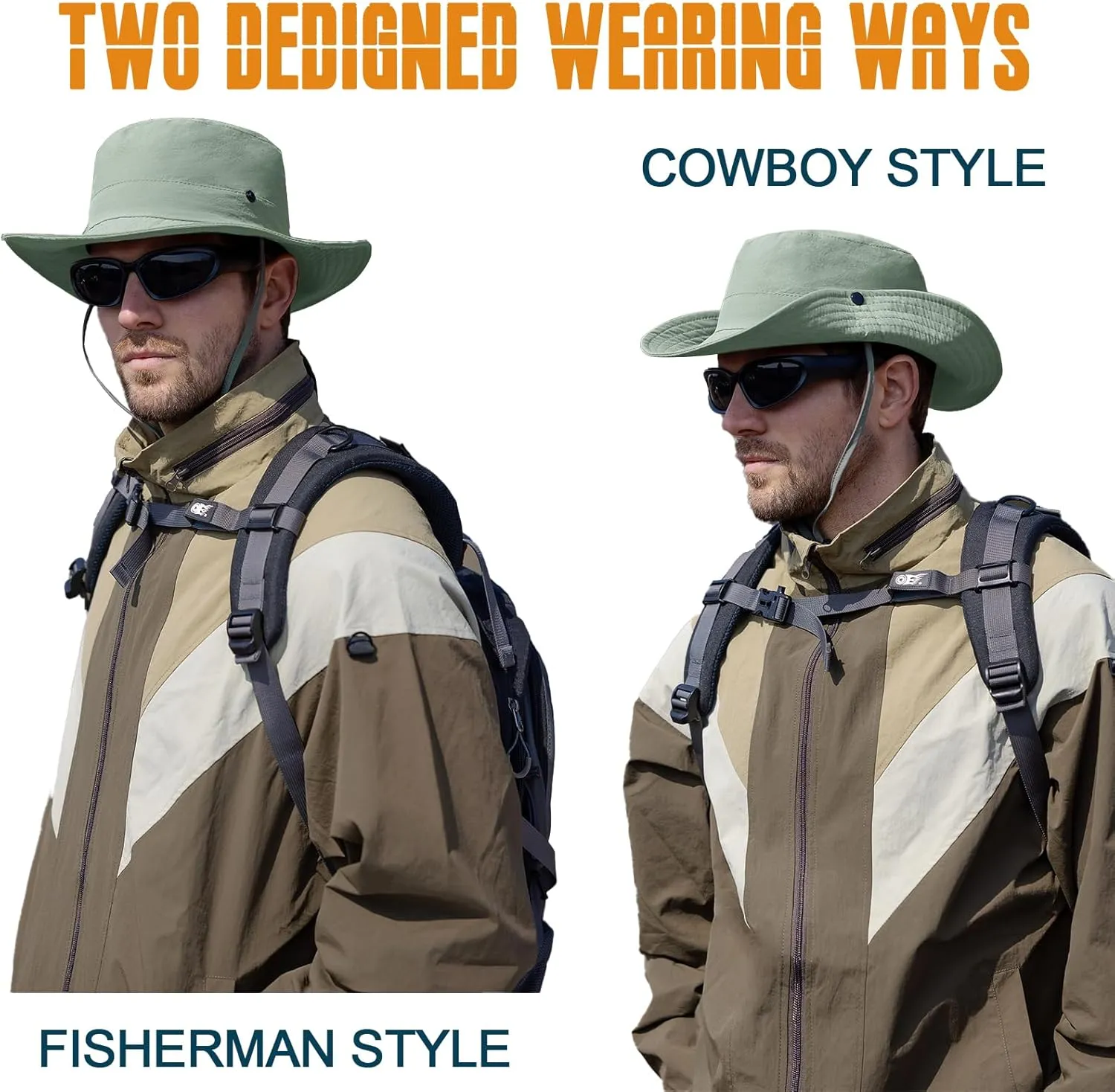 Sun Hats for Men Women Fishing Hat UPF 50  Quick Dry Foldable Bucket Hat Adjustable Safari Hat for Beach Hiking