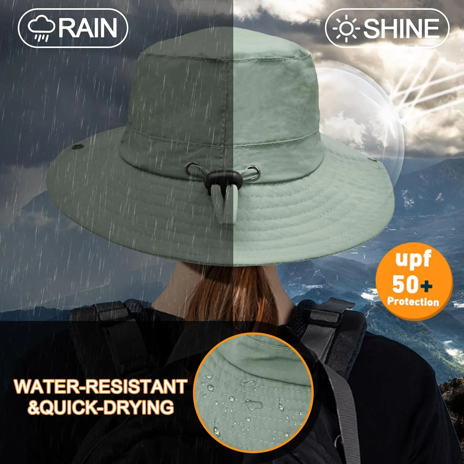 Sun Hats for Men Women Fishing Hat UPF 50  Quick Dry Foldable Bucket Hat Adjustable Safari Hat for Beach Hiking