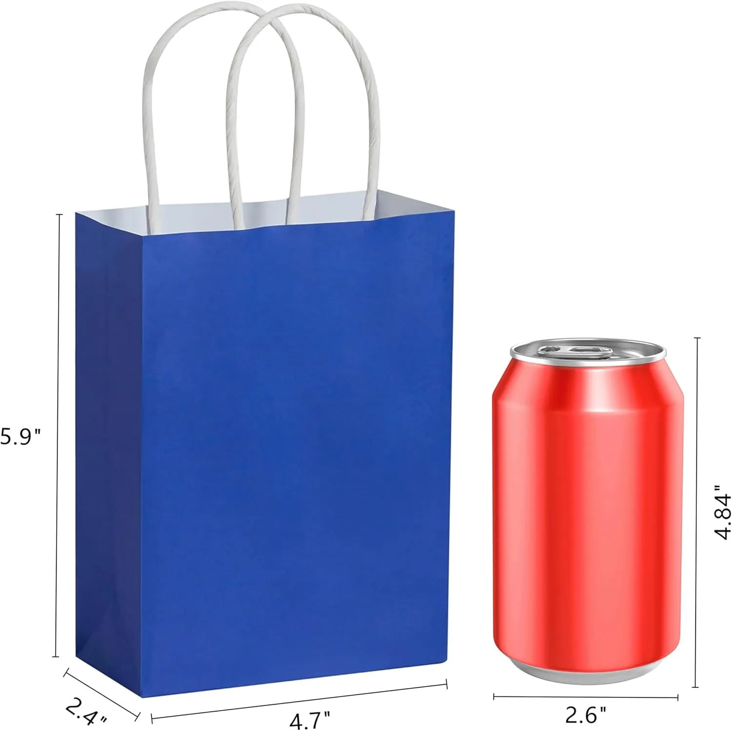 SUNCOLOR 25-Piece 6" Mini Gift Bags with Handles (Navy Blue, Solid, Glossy Paper, Versatile Occasions, 5.9 x 4.7 x 2.4 inches, Perfect for Father's Day, Graduations, Birthday Parties)