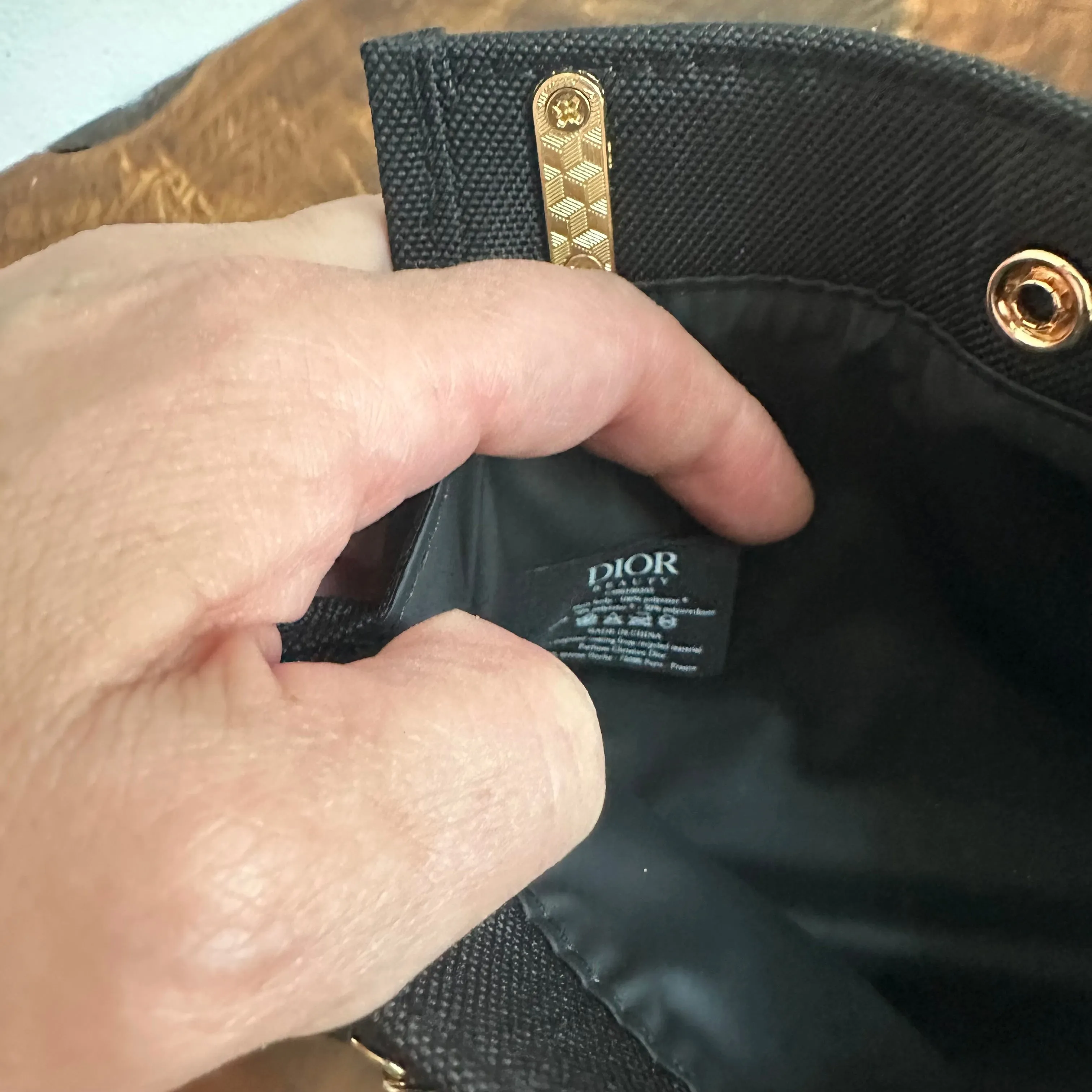 The Junco Crossbody Bag with Gold Handles - Black Dior