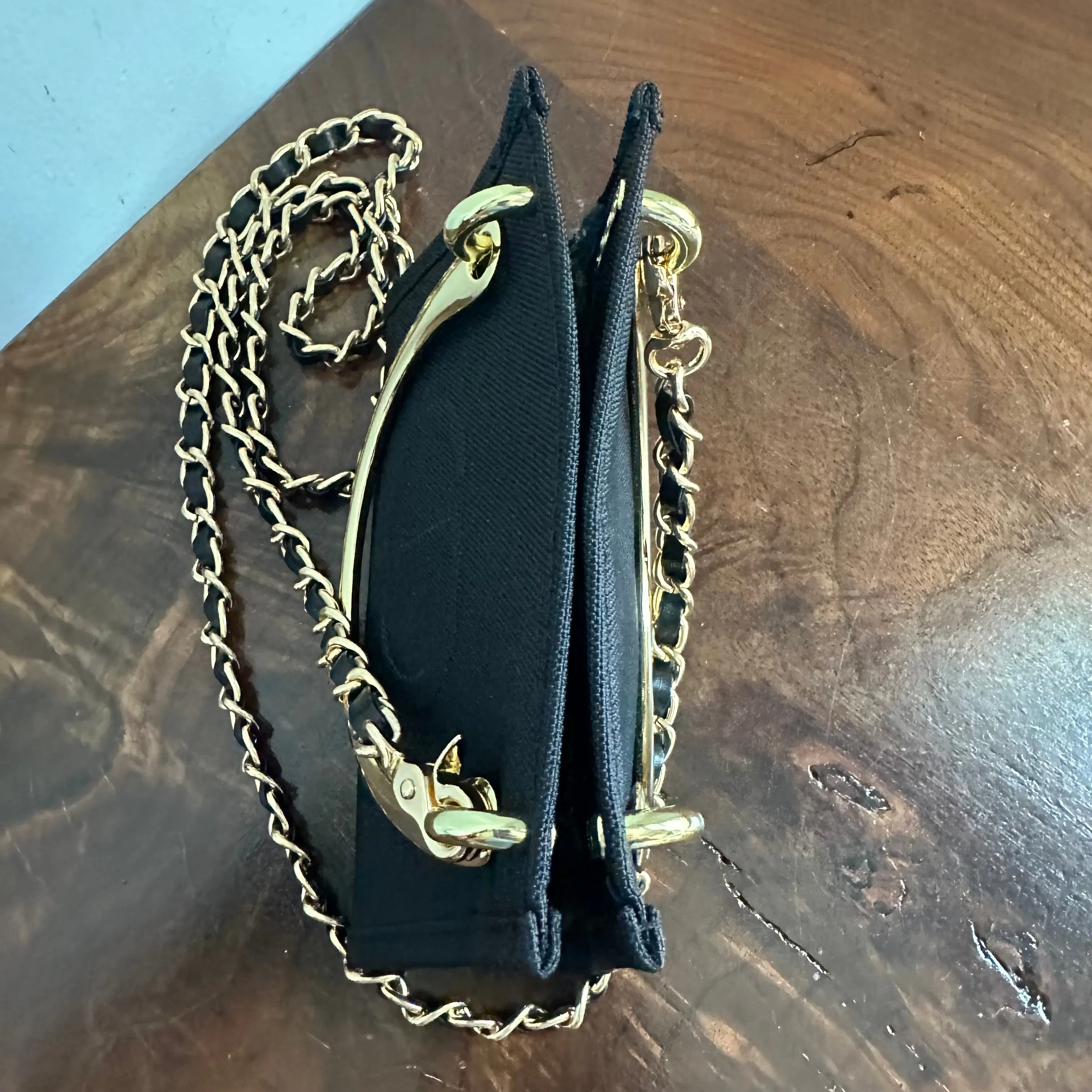 The Junco Crossbody Bag with Gold Handles - Black Dior