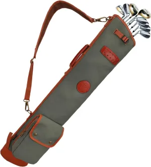 TOURBON Canvas Lightweight Sunday Golf Clubs Carry Bag Pockets Travel Driving Range Bags Storage