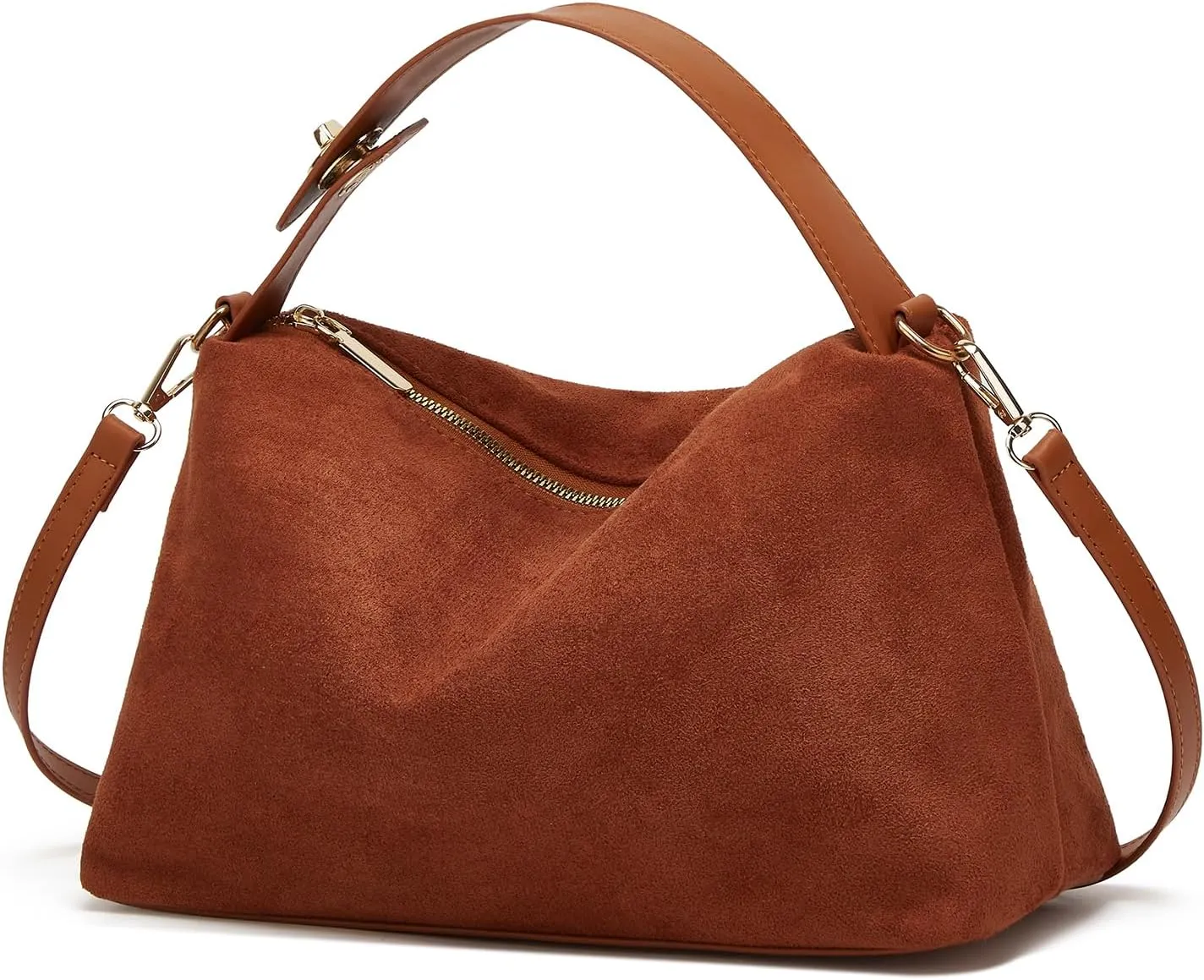 Trendy Suede Cloud Crescent Shoulder Bag Women Hobo Bags Satchels Crossbody Phone Purse Top-handle Travel Tote Handbag