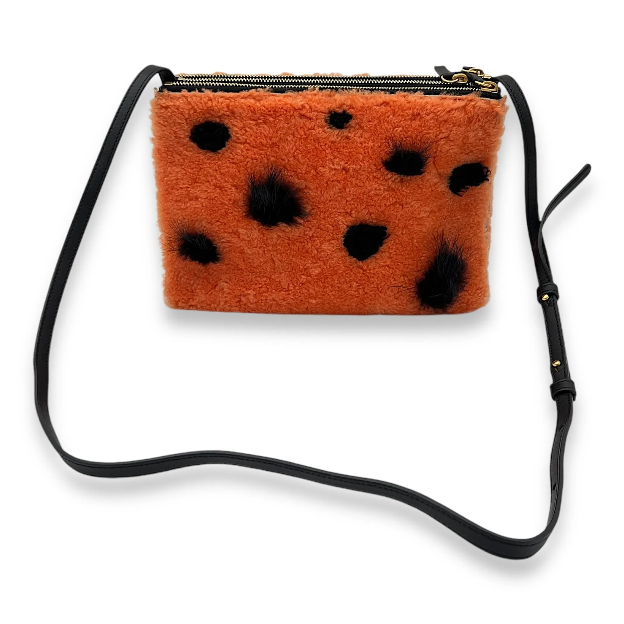 Trio Crossbody Bag Orange, Gold hardware
