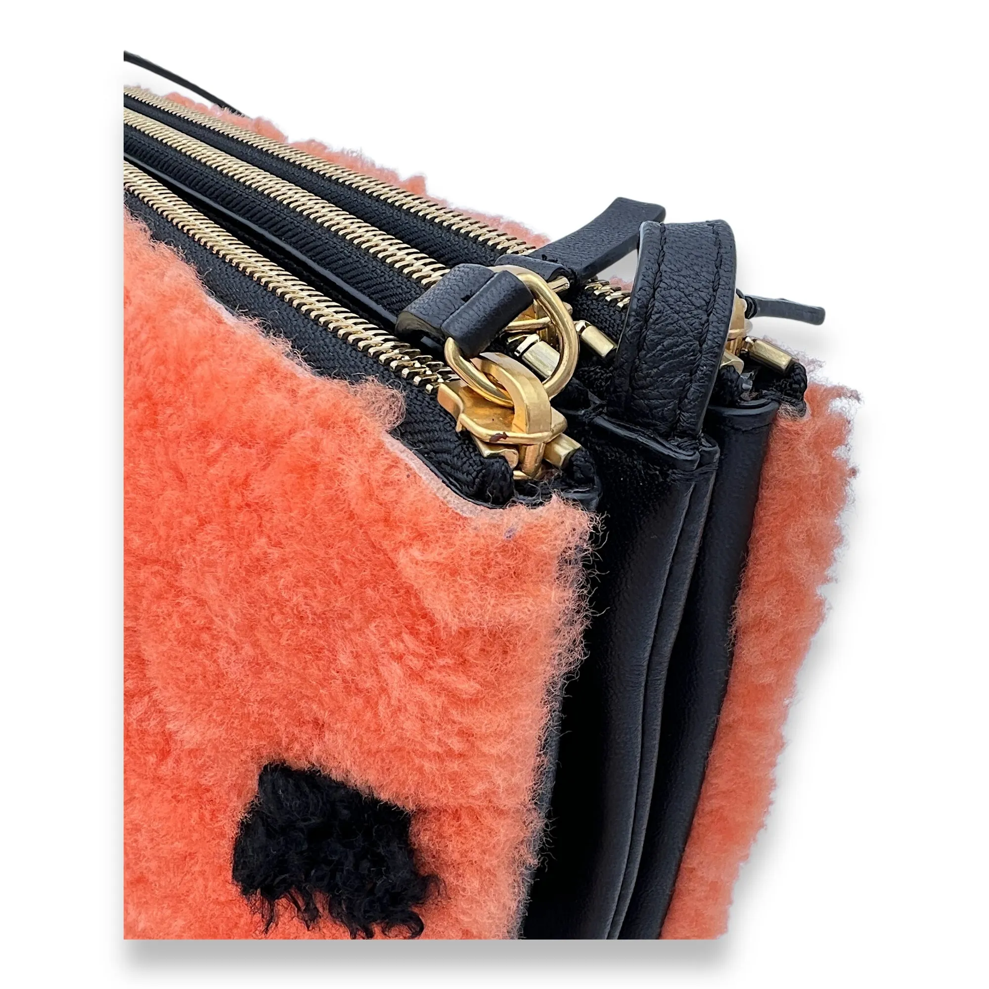 Trio Crossbody Bag Orange, Gold hardware