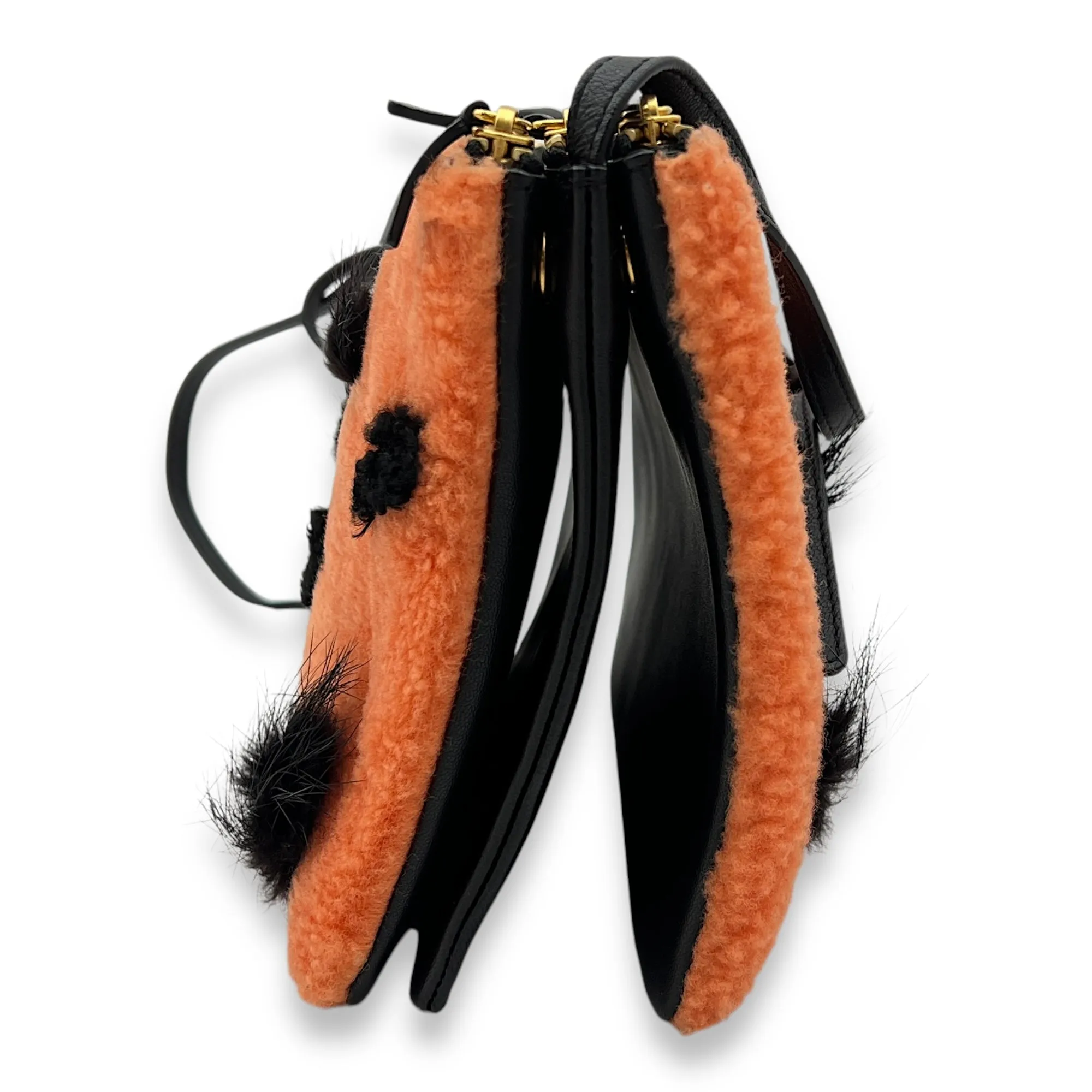 Trio Crossbody Bag Orange, Gold hardware