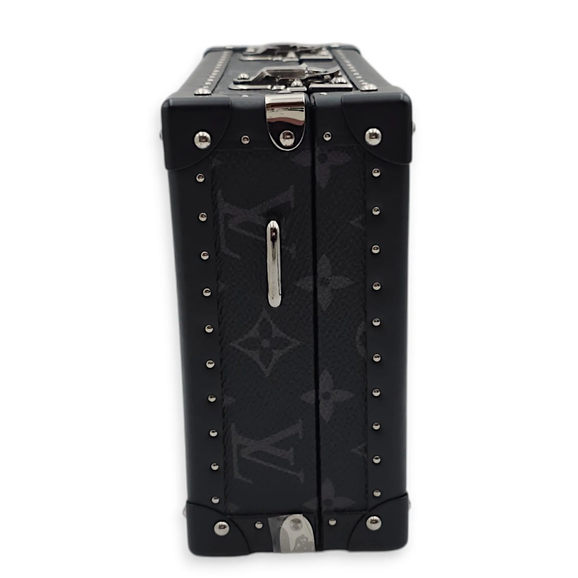 Trunk Box Monogram Eclipse Crossbody Bag in Monogram Coated Canvas/Calfskin, Silver hardware