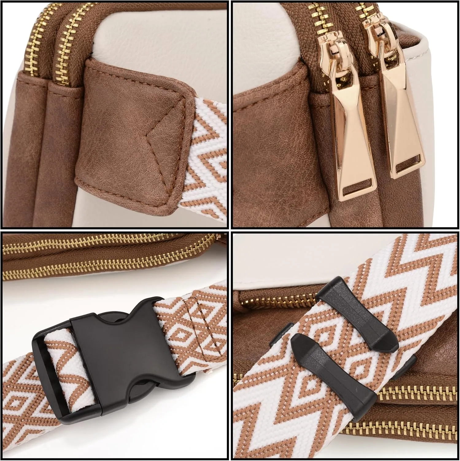 UTO Fanny Pack for Women Crossbody Trendy Fashion Belt Purse Chest Waist Hip Bumbag for Outdoor Shopping Travel Hiking