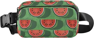 Watermelon Pixel Style Fanny Pack for Women Men, Crossbody Waist Packs with Adjustable Strap Belt bag for Travel Workout Hiking