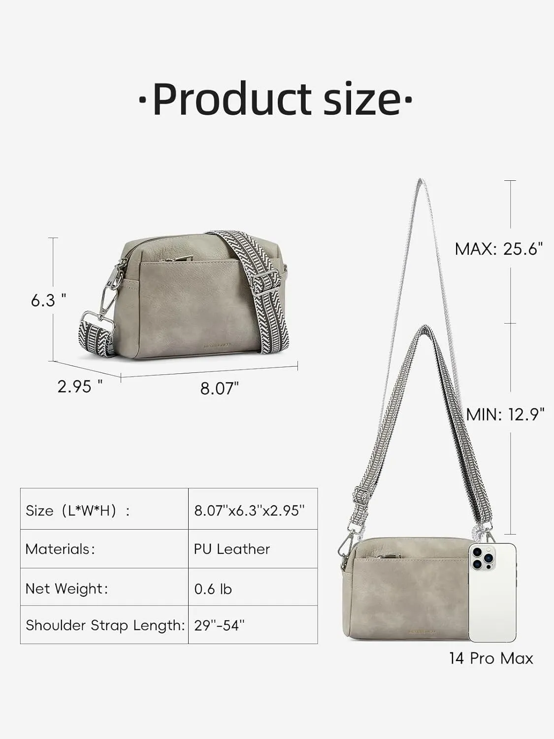 WESTBRONCO Small Crossbody Bags for Women, Shoulder Handbags, Satchel Purse with Adjustable Strap