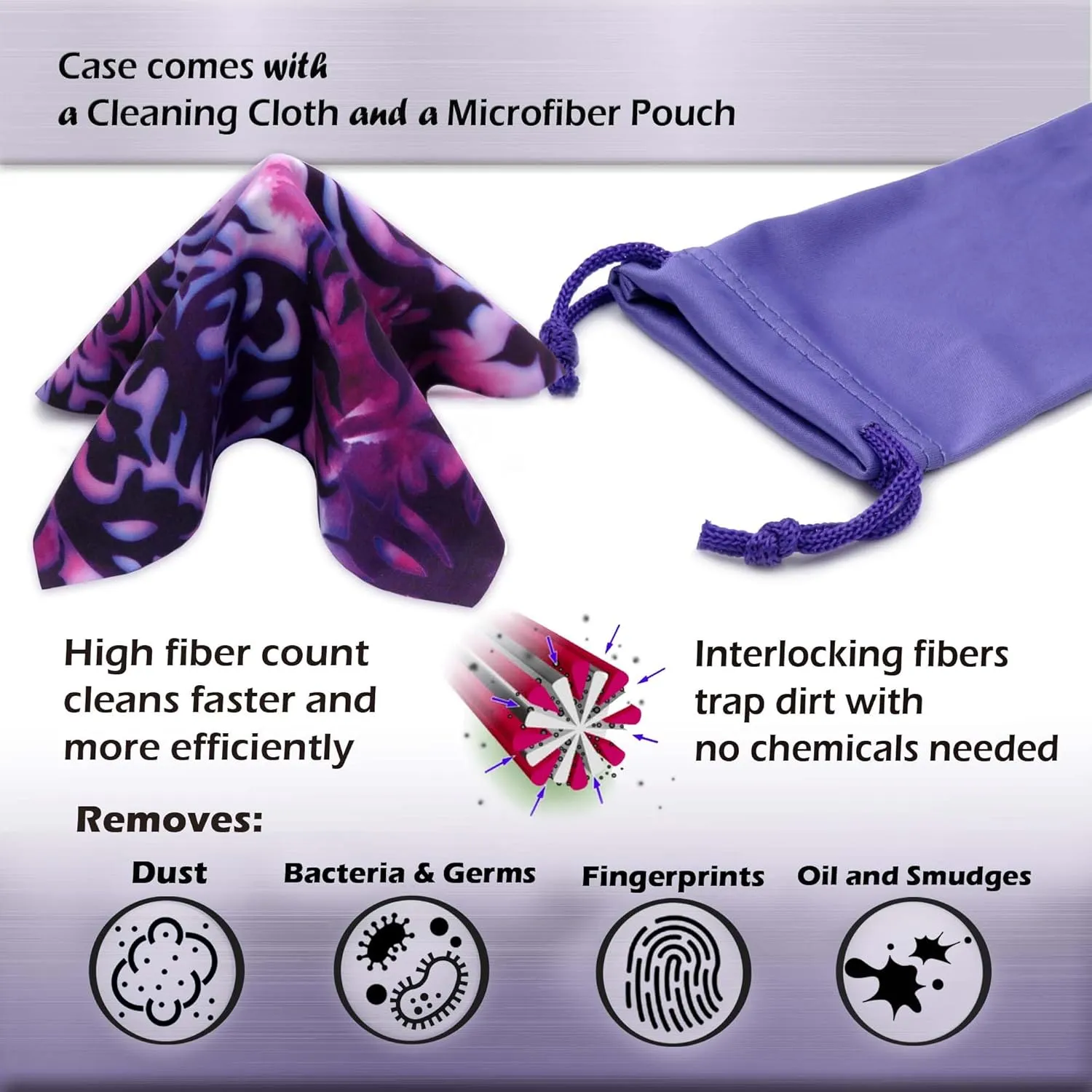 Women Glasses Case, Hard Shell Eyeglass Holder, Protective with lip for easy openning with drawstring pouch and cloth