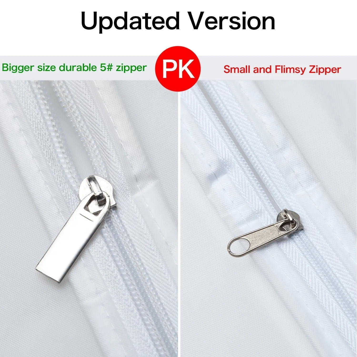 Zilink Garment Bags for Long Dresses 60-inch Translucent Suit Bag with Full-Length Zipper (Set of 6) for Dance Costumes Gown Dress Clothes Storage [Upgraded Version]