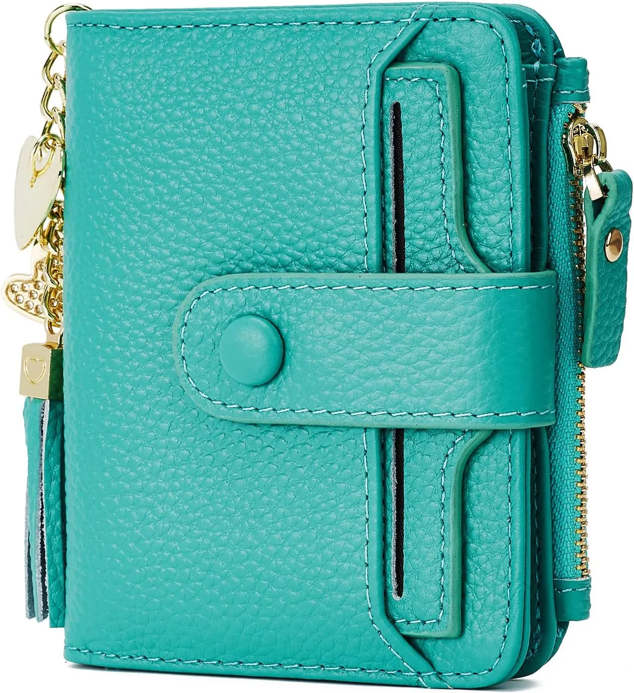 ZOOEASS Women's RFID Mini Soft Leather Bifold Wallet With ID Window Card Sleeve Coin Purse