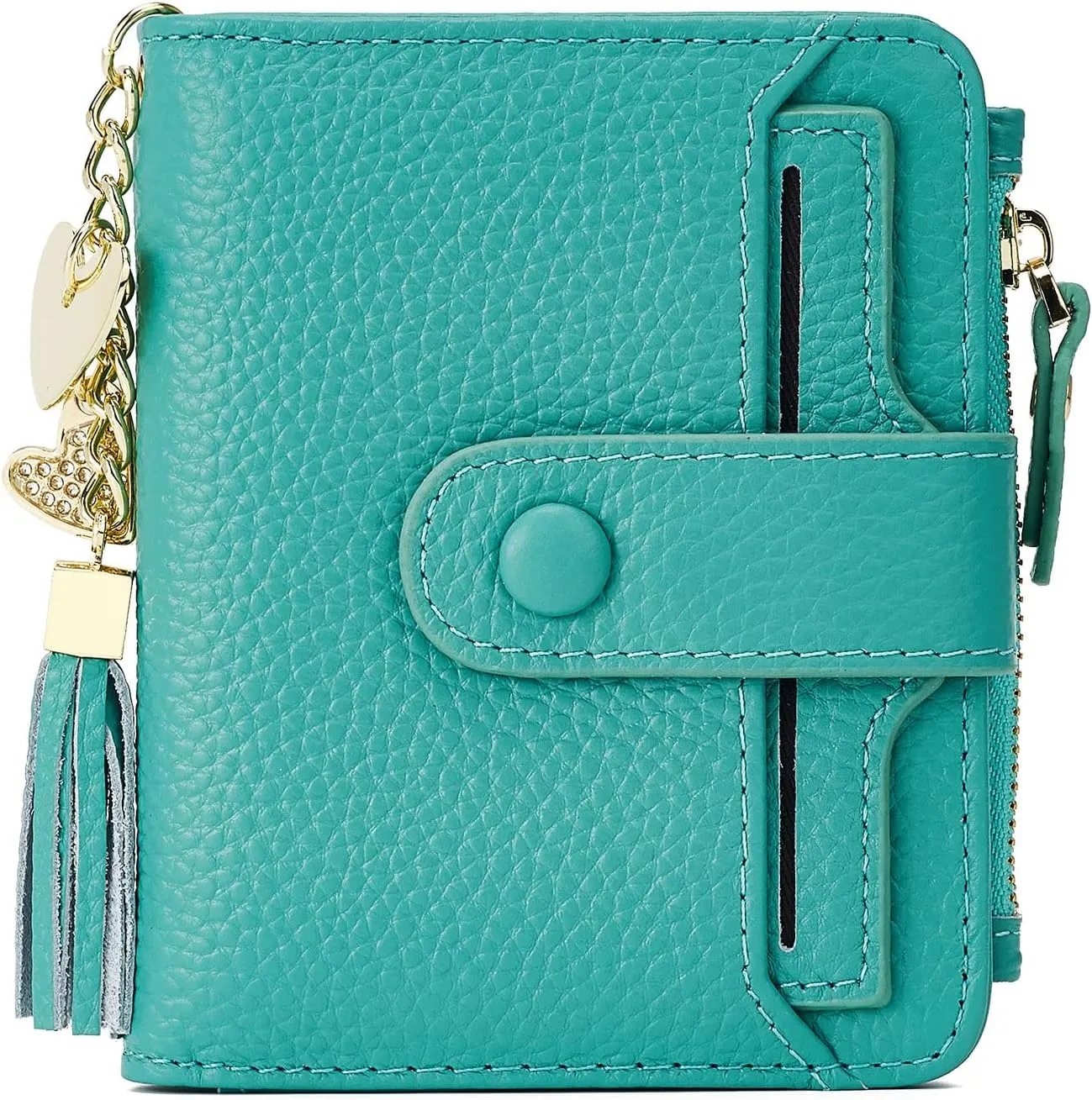 ZOOEASS Women's RFID Mini Soft Leather Bifold Wallet With ID Window Card Sleeve Coin Purse